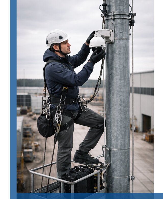 Профессиональная установка видеокамер на мачте в Нововоронеже