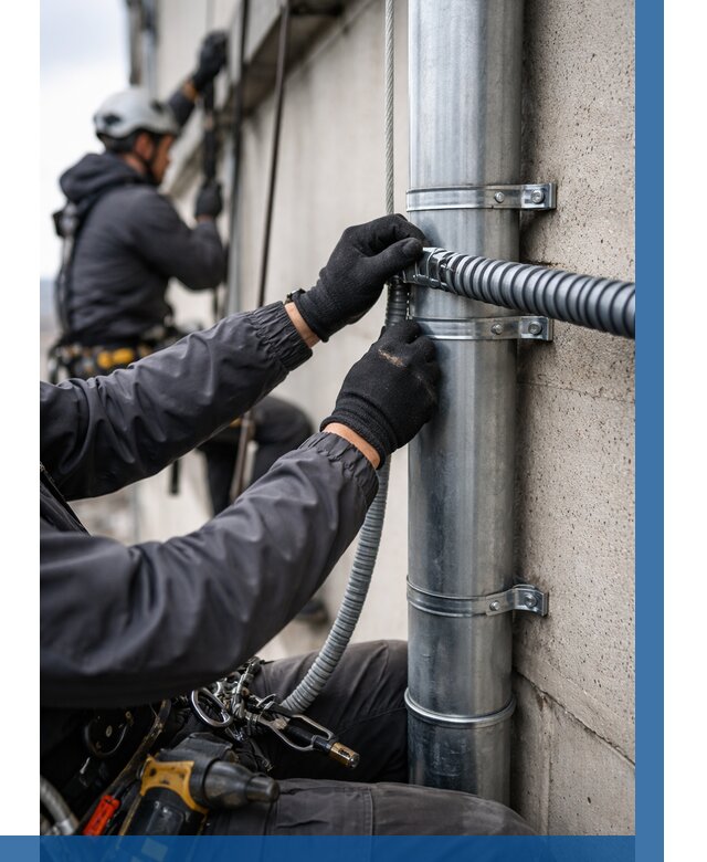 Монтаж гофры для кабеля в Нововоронеже от 304 р. | ВЫСОТНИК-Нвв