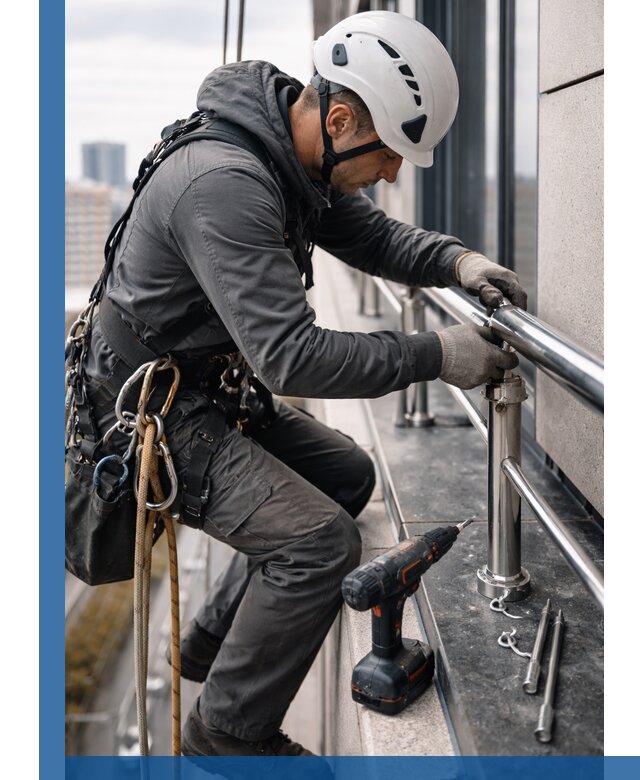 Монтаж ограждений на высоте в Нововоронеже для зданий и конструкций