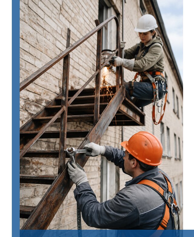 Ремонт и восстановление пожарных лестниц с выездом в Нововоронеже