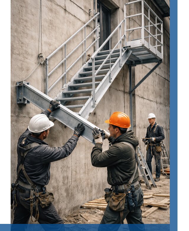 Монтаж металлических лестниц в Нововоронеже от 15180 р. | ВЫСОТНИК-Нвв