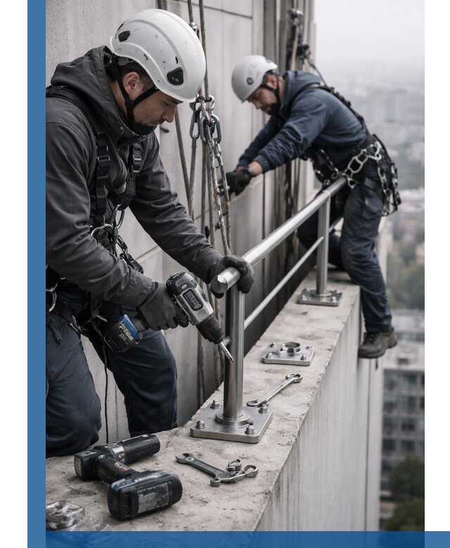 Монтаж перил на высоте в Нововоронеже для жилых и промобъектов