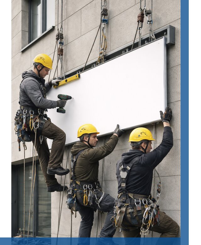 Монтаж рекламной вывески в Нововоронеже от 8096 р. | ВЫСОТНИК-Нвв