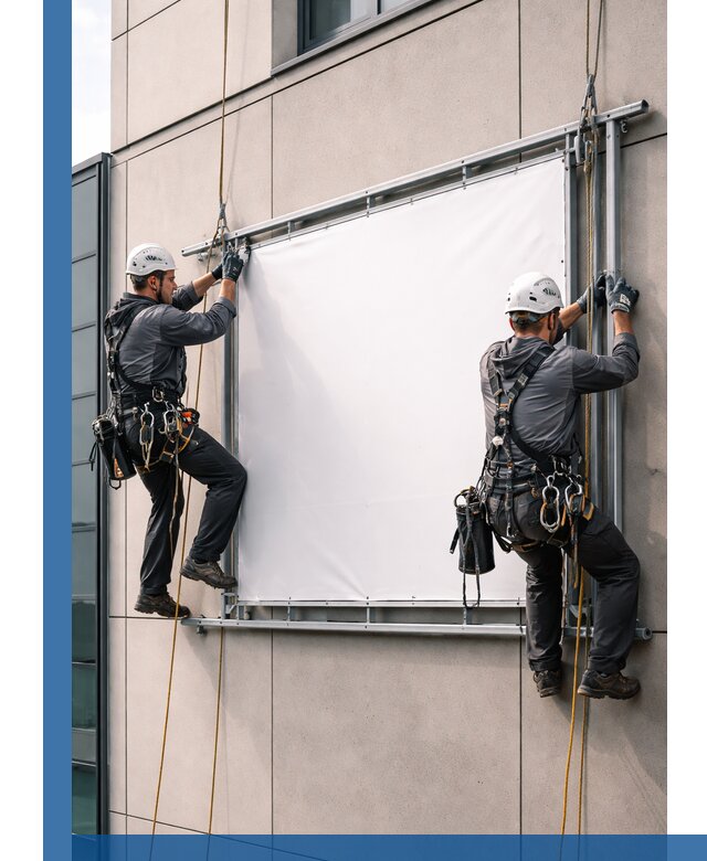Монтаж наружной рекламной вывески в Нововоронеже под ключ