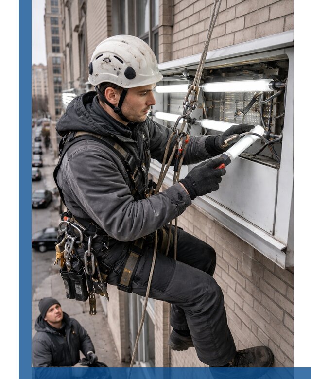 Профессиональная замена ламп в наружной вывеске в Нововоронеже