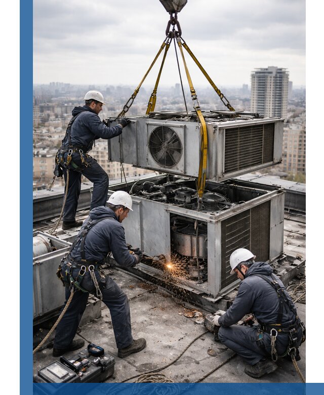 Демонтаж крышной установки в Нововоронеже любой сложности