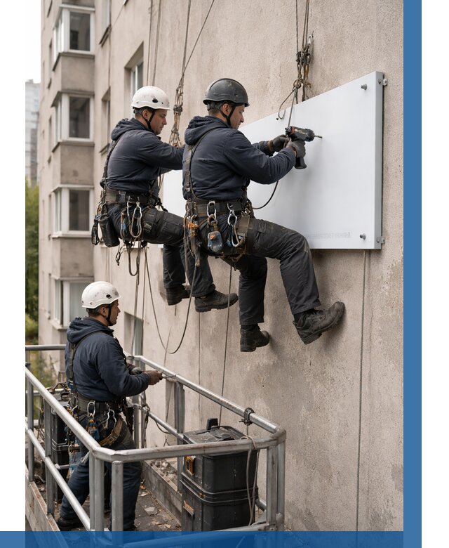 Монтаж табличек и указателей в Нововоронеже от 3542 р. | ВЫСОТНИК-Нвв