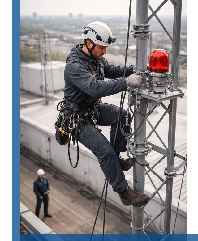 Монтаж заградительных огней и обслуживание объектов в Нововоронеже