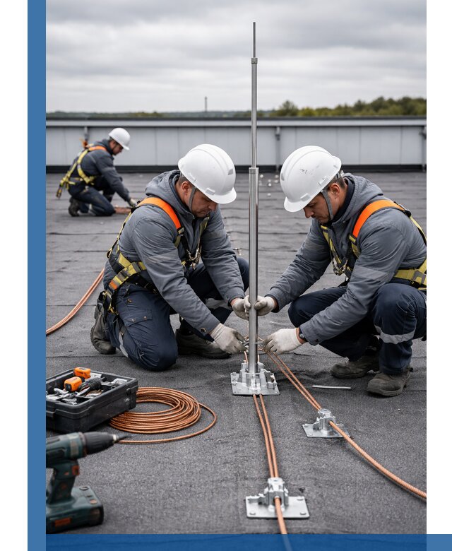 Монтаж молниезащиты на кровле в Нововоронеже под ключ с гарантией