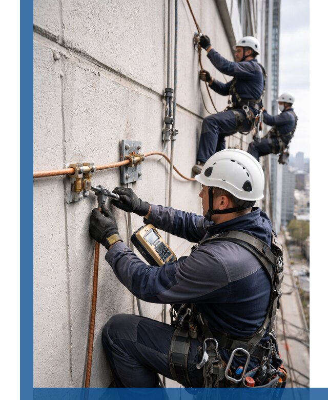 Монтаж системы заземления здания и молниезащиты в Нововоронеже