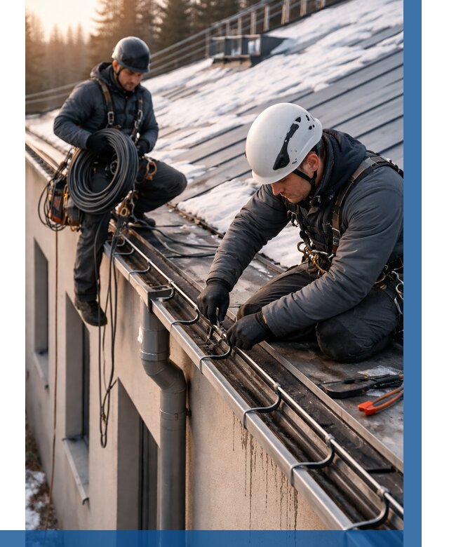 Монтаж греющего кабеля на кровле в Нововоронеже от 455 р. | ВЫСОТНИК-Нвв