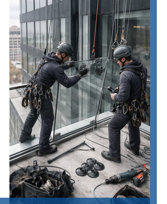 Монтаж стеклянных ограждений в Нововоронеже от 2530 р. | ВЫСОТНИК-Нвв