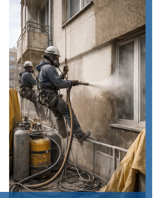 Пескоструйная очистка фасада в Нововоронеже от 658 р. | ВЫСОТНИК-Нвв