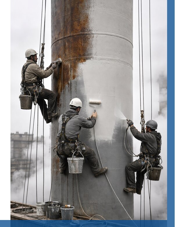 Покраска дымовых труб в Нововоронеже от 8602 р. | ВЫСОТНИК-Нвв