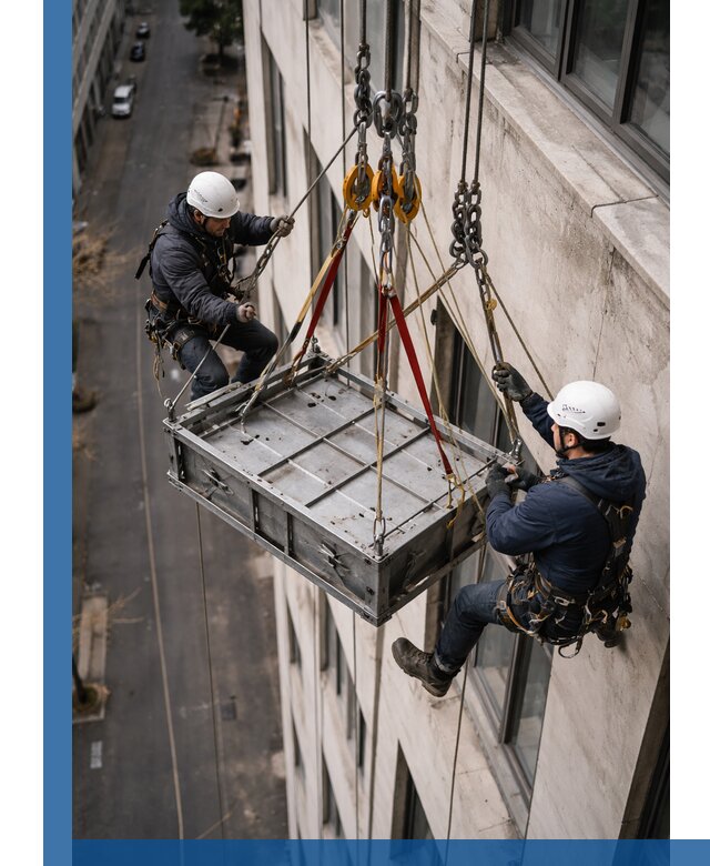 Спуск и подъем грузов по фасаду в Нововоронеже для зданий