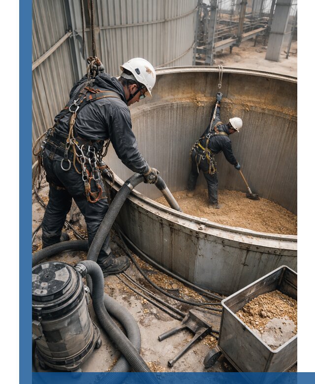 Профессиональная чистка зерновых бункеров в Нововоронеже с выездом