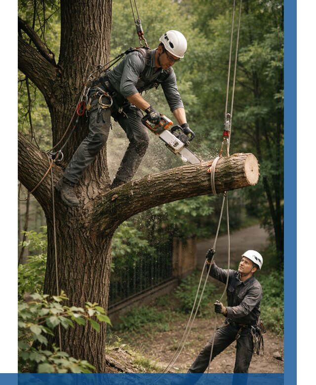 Спил деревьев альпинистами в Нововоронеже от 8096 р. | ВЫСОТНИК-Нвв