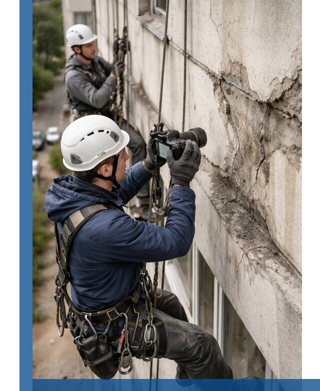 Фотофиксация дефектов фасада с высотной съемкой в Нововоронеже