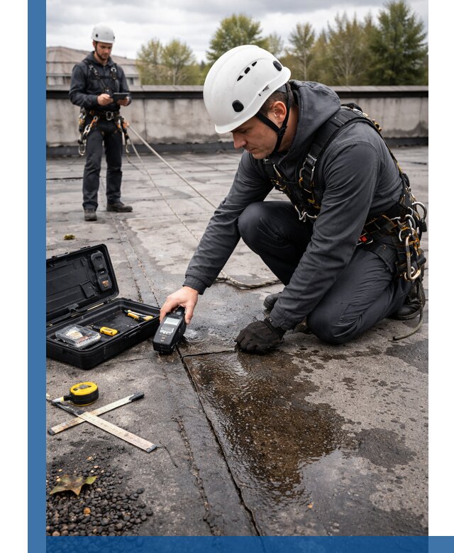 Обследование кровли на протечки и выявление дефектов в Нововоронеже