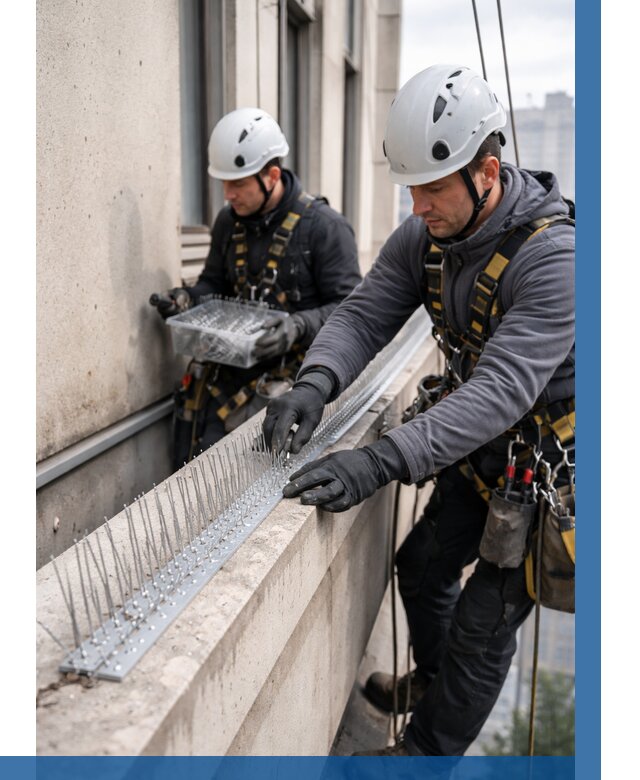 Установка шипов от птиц в Нововоронеже от 860 р. | ВЫСОТНИК-Нвв